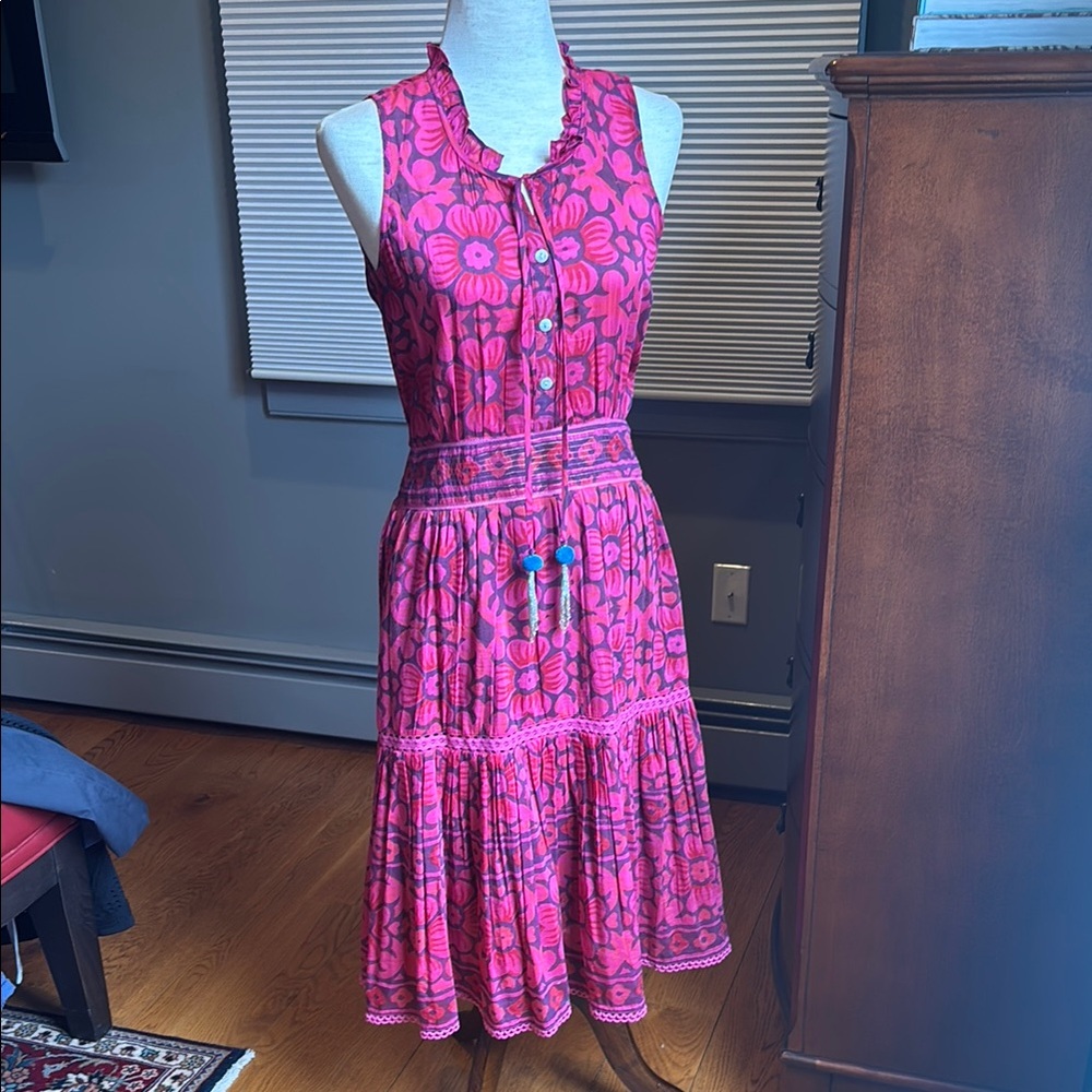 Floral Pink Sleeveless Dress